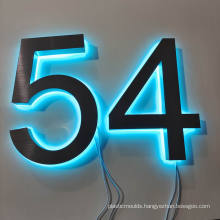 Wholesale Supplier Wall Mounted 3D Rgb Polished Stainless Steel Backlit Led House Number Sign